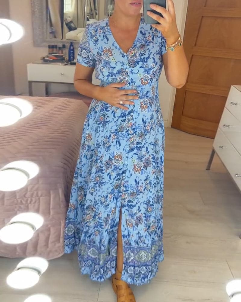 MW | Florales böhmisches Maxikleid
