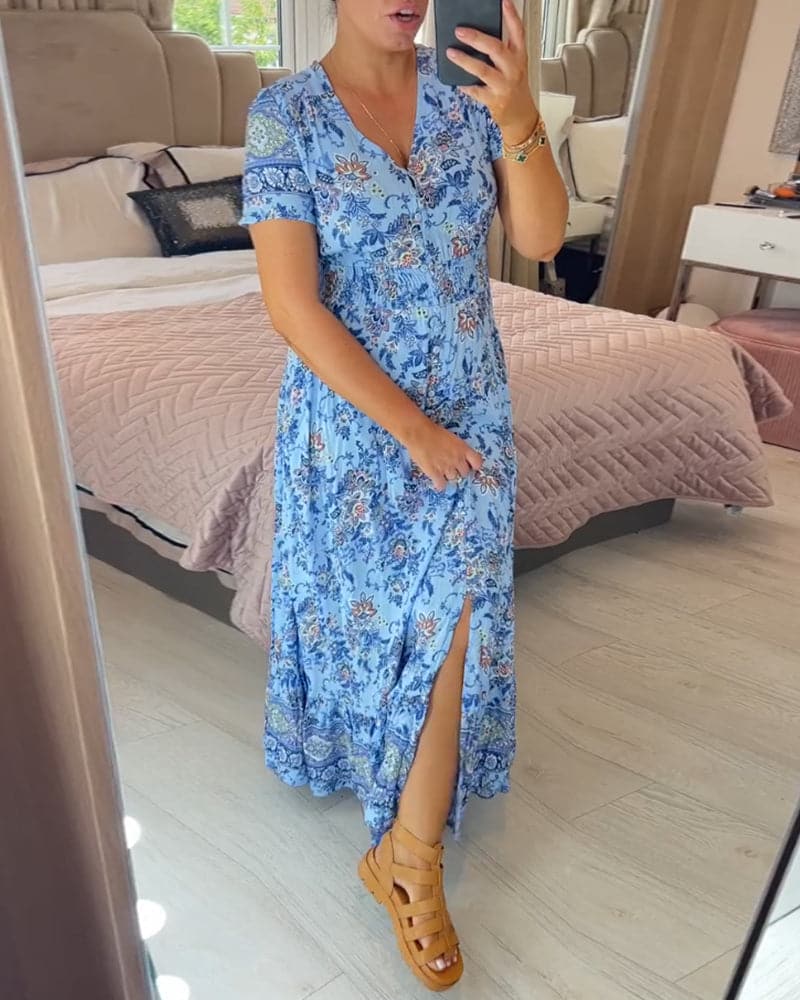 MW | Florales böhmisches Maxikleid