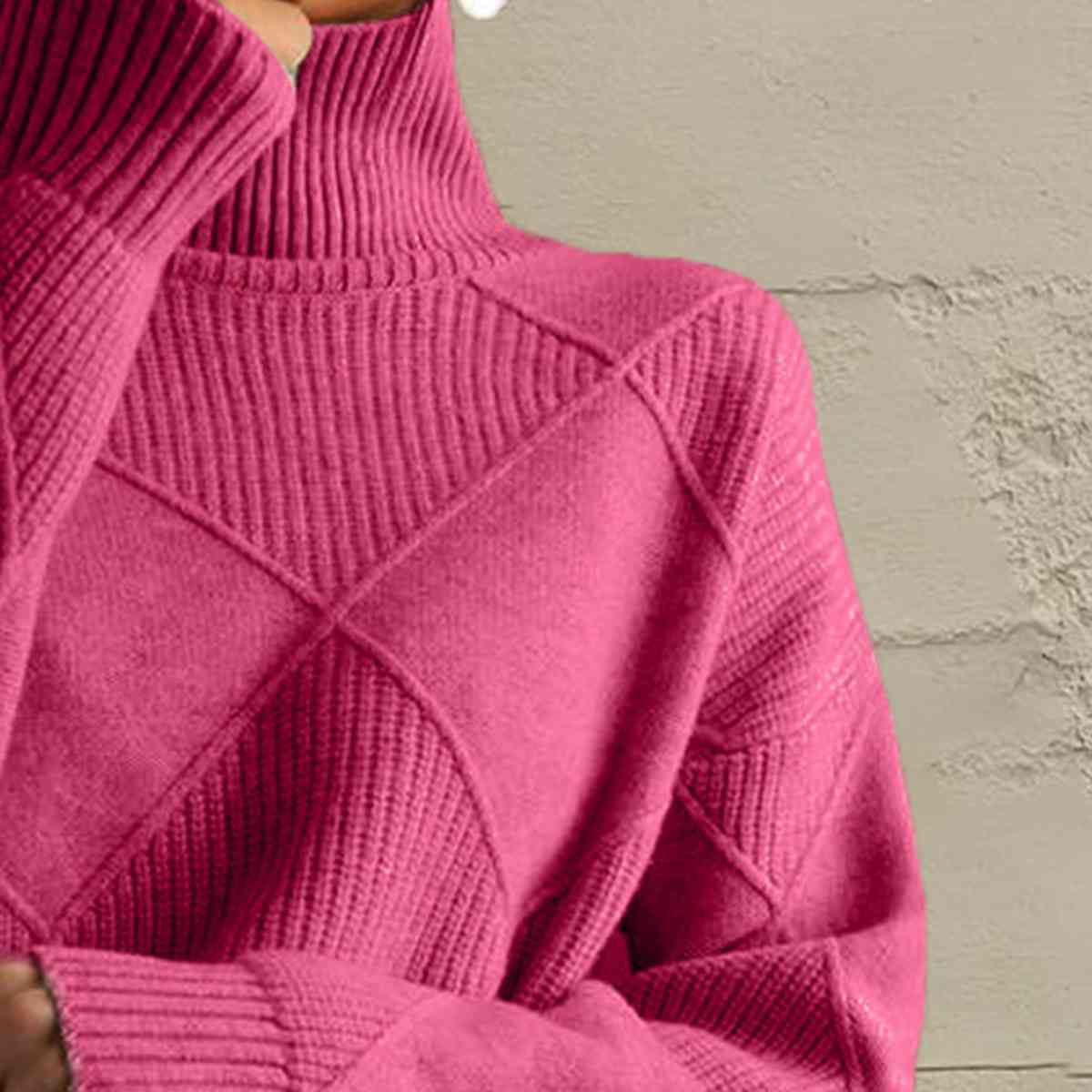 EM | Schicker Turtle-neck pullover aus geometrischem Strick