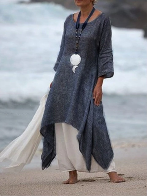 MW | Sommerkleid aus Baumwolle und Leinen