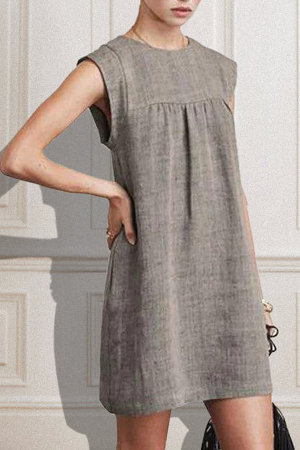MW | LÄSSIGES ÄRMELLOSES MINIKLEID IN A-LINIE