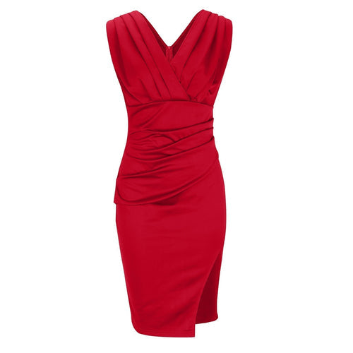 MW | Tailliertes Midikleid mit V-Ausschnitt für einen raffinierten Look