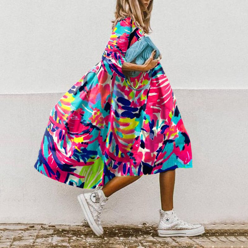 EM | Bedrucktes Midikleid in A-Linie