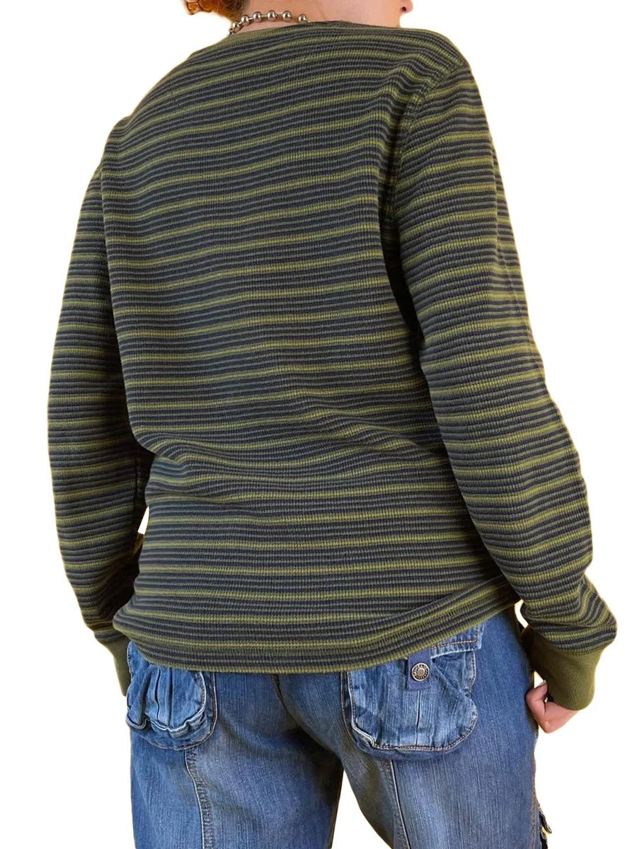 MW | MW – Gestreiftes Langarmshirt mit Rundhalsausschnitt