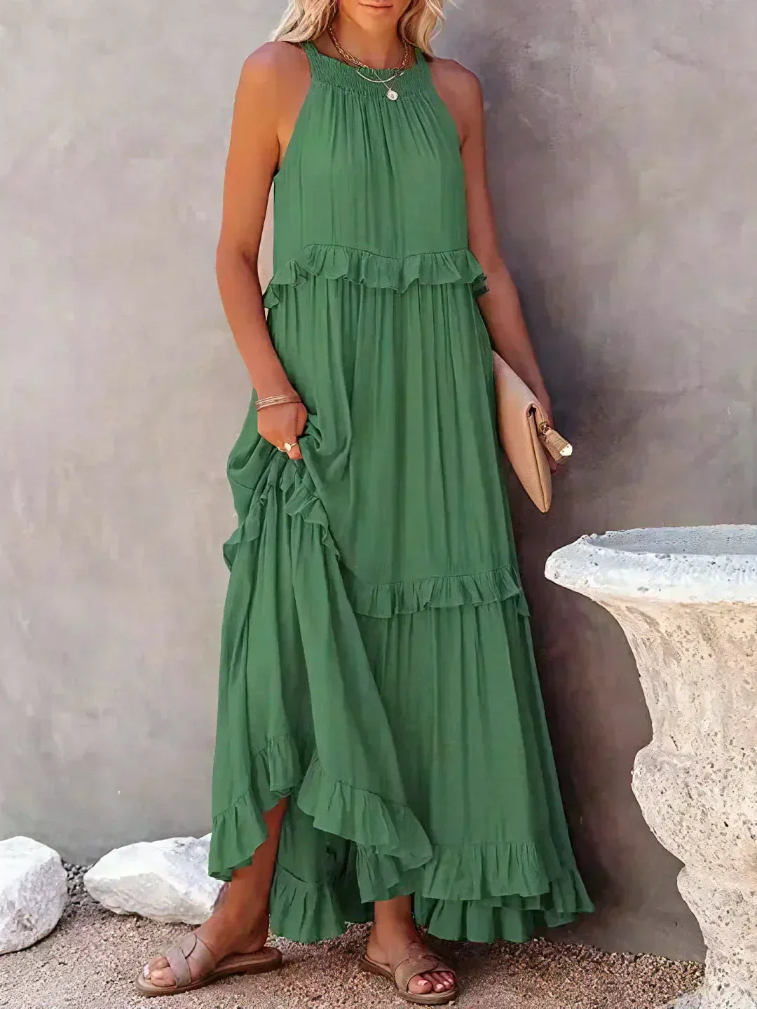 MW | Effortless Ruffle Maxikleid