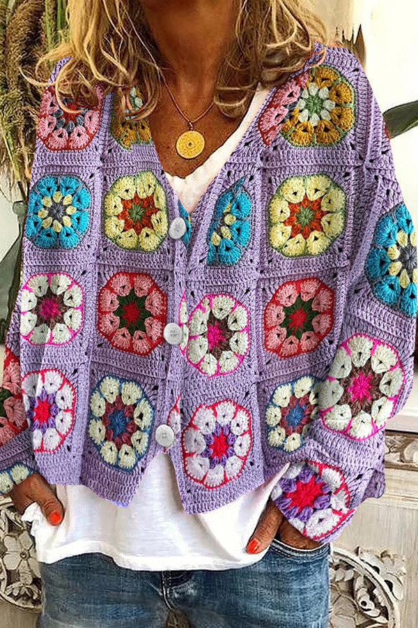 EM | Vintage Boho-Strickjacke