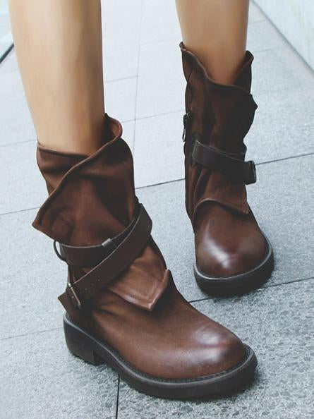 EM | Vintage-Stiefeletten mit Schnallen