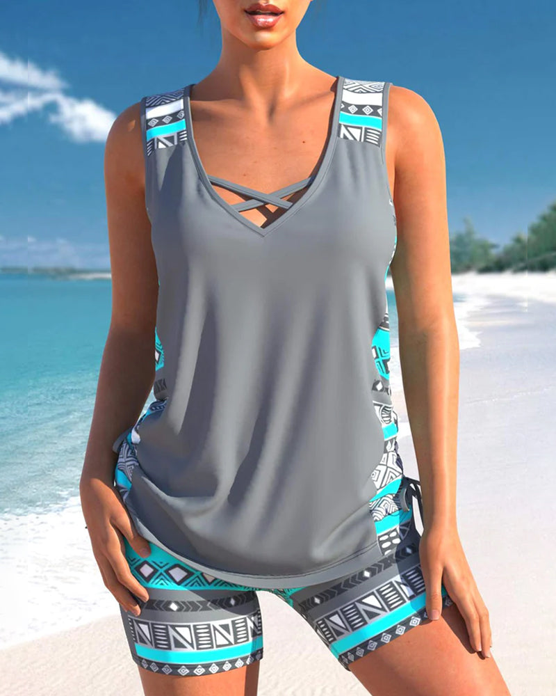 MW | Tankini-Set mit geometrischem Muster