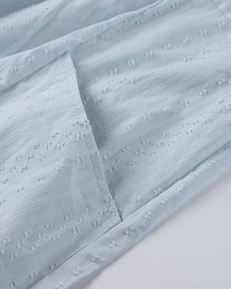 EM | A-Linien-Minikleid mit V-Ausschnitt, 3/4-Ärmeln und Taschen