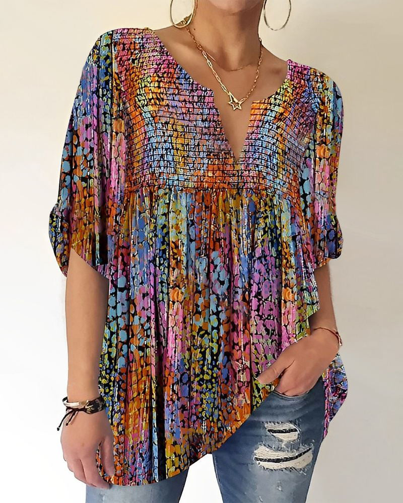 EM | Bluse mit V-Ausschnitt