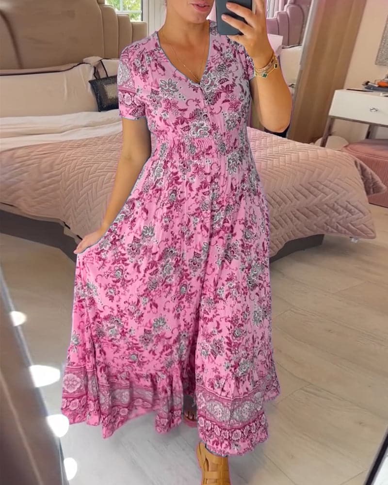 MW | Florales böhmisches Maxikleid