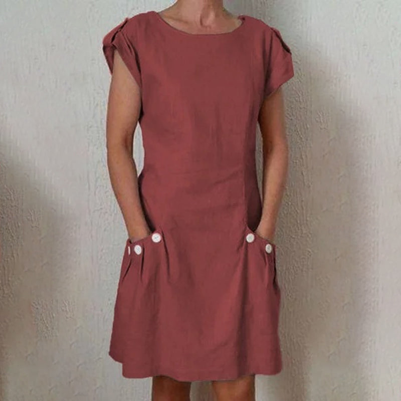 MW | Einfarbiges Lässiges Modisches Kleid