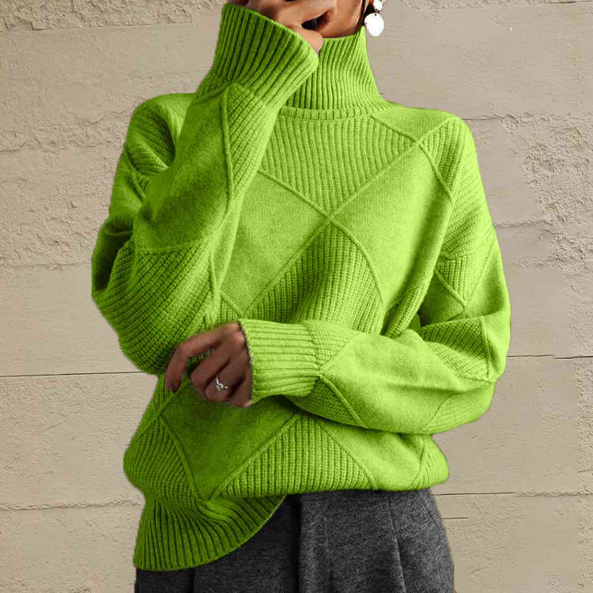 EM | Schicker Turtle-neck pullover aus geometrischem Strick
