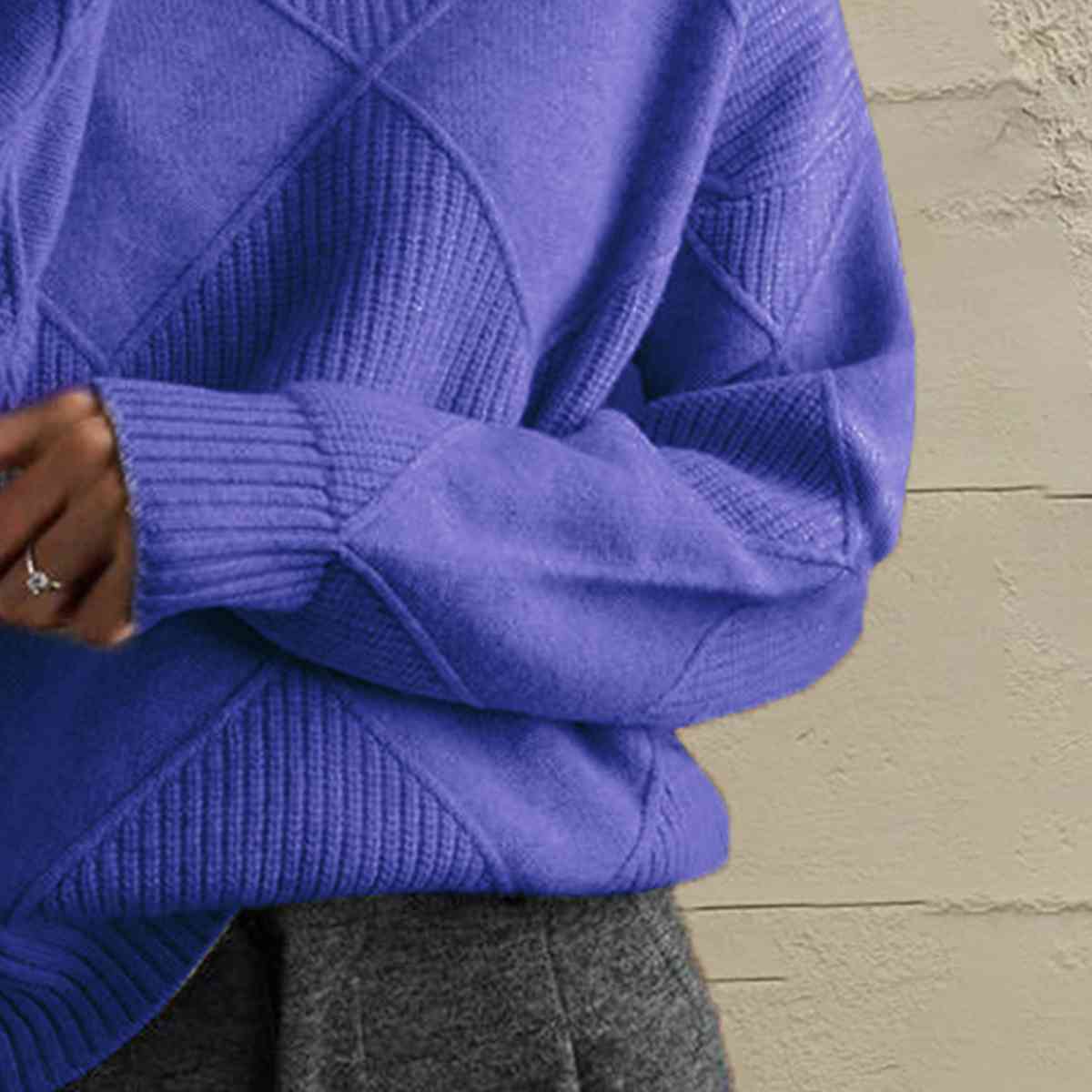 EM | Schicker Turtle-neck pullover aus geometrischem Strick
