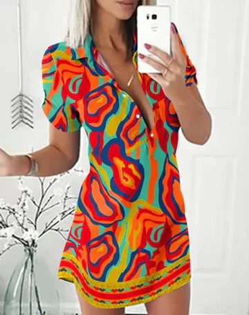 MW | Elegantes Minikleid mit Druck