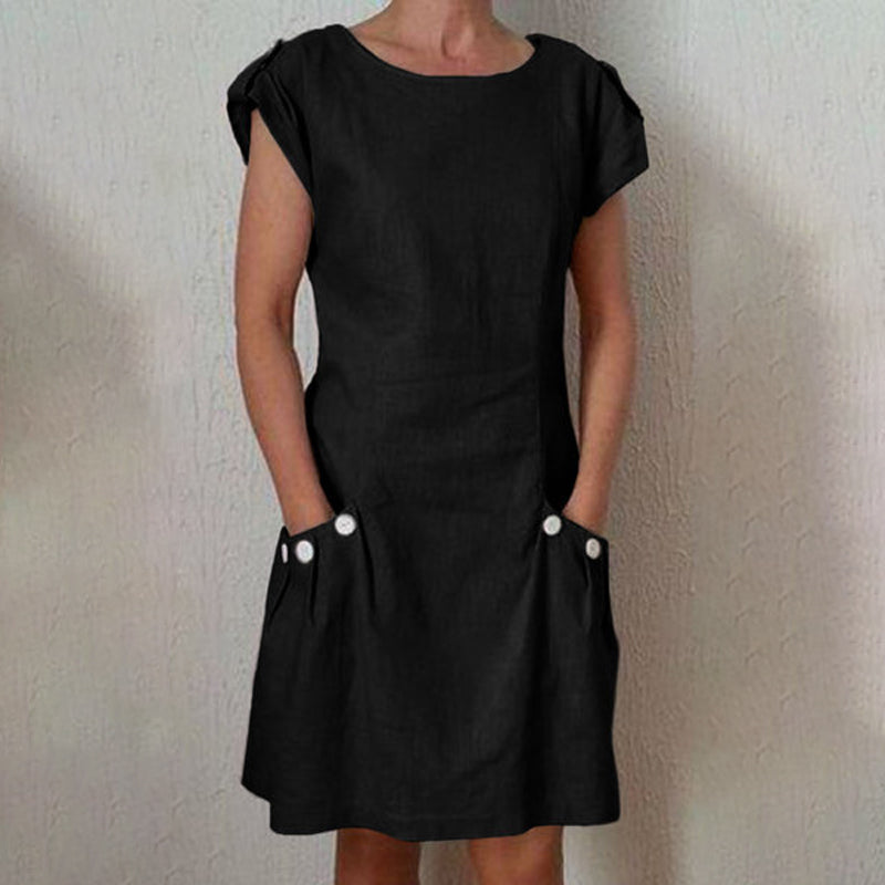 MW | Einfarbiges Lässiges Modisches Kleid