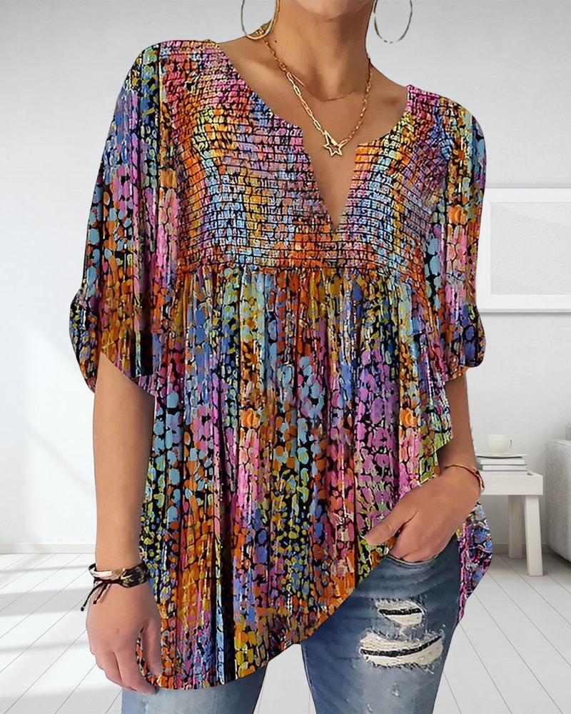EM | Bluse mit V-Ausschnitt