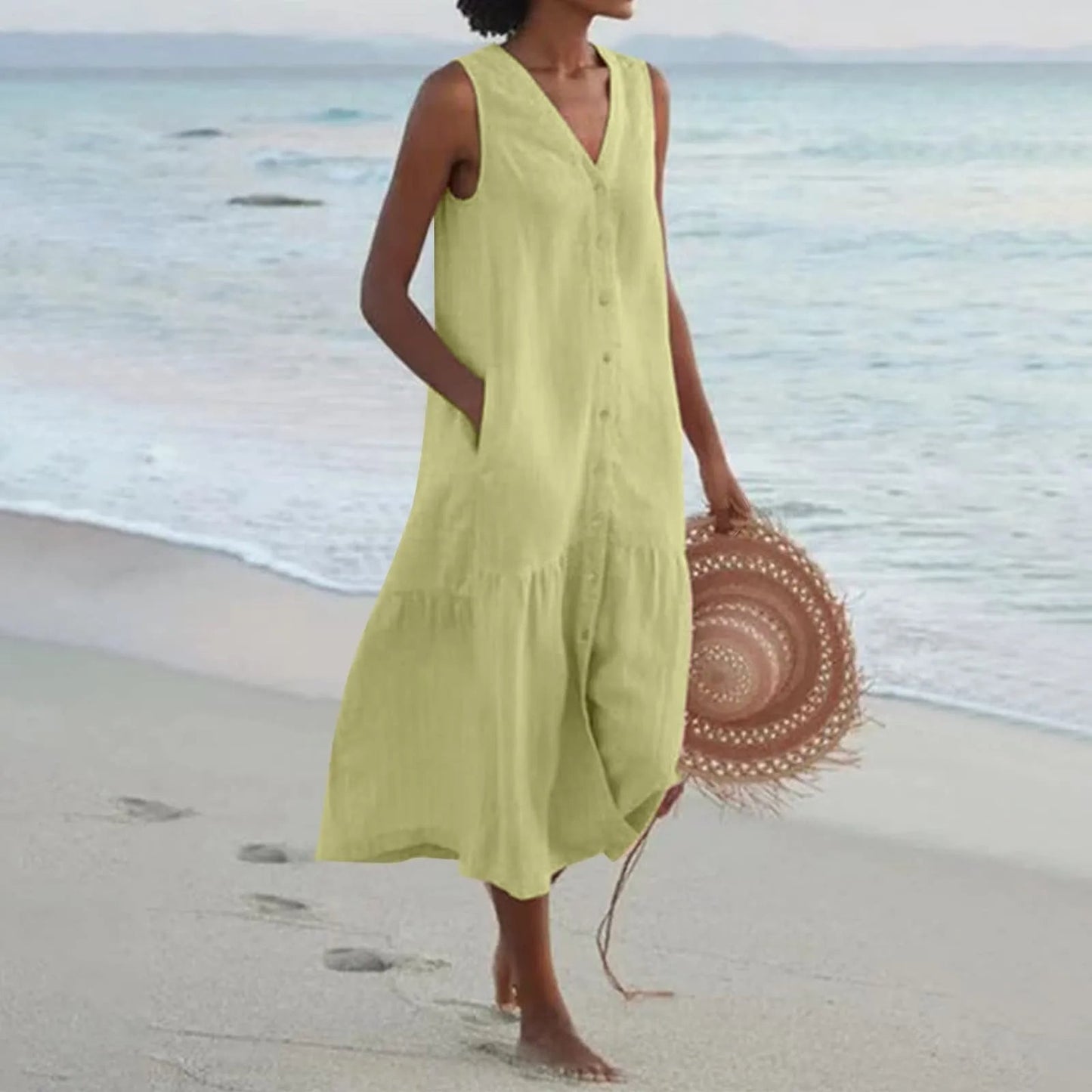 MW | elegantes Sommer-Midikleid für Frauen