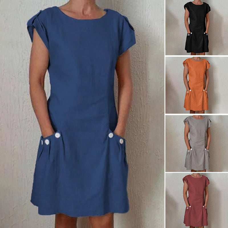 MW | Einfarbiges Lässiges Modisches Kleid