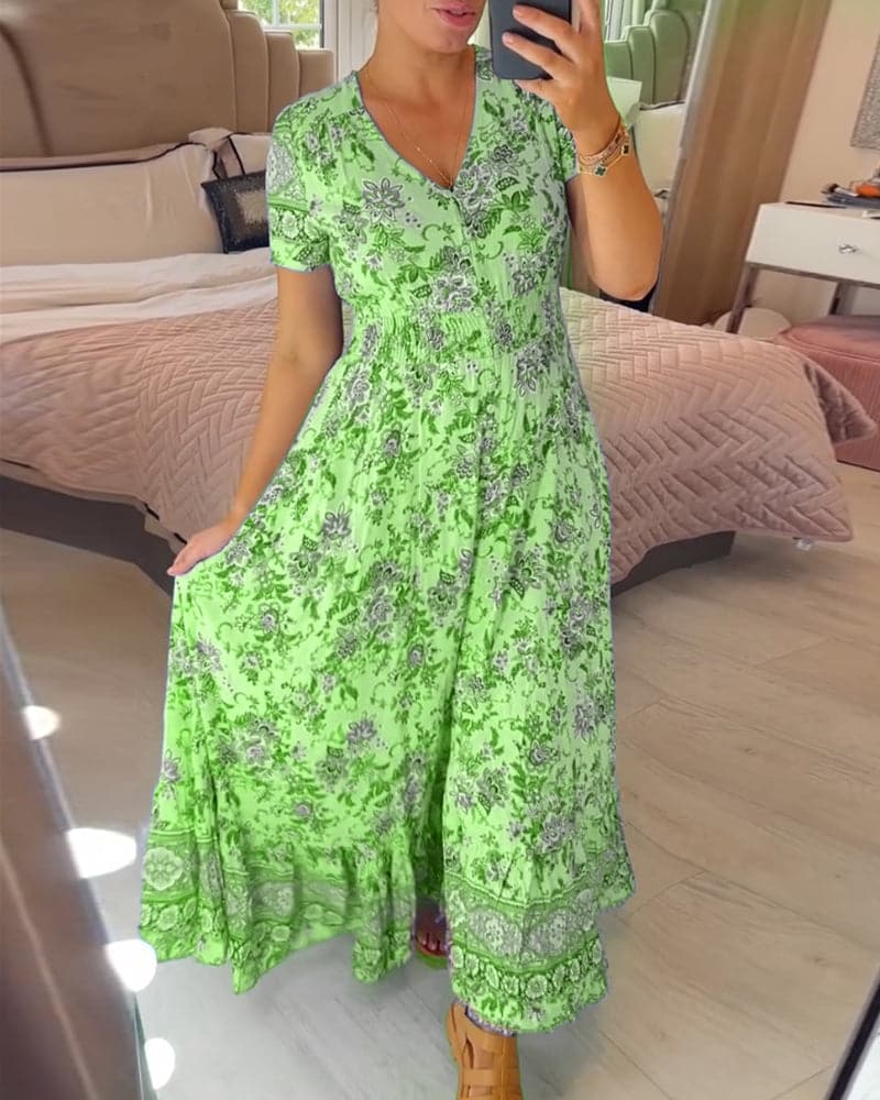 MW | Florales böhmisches Maxikleid