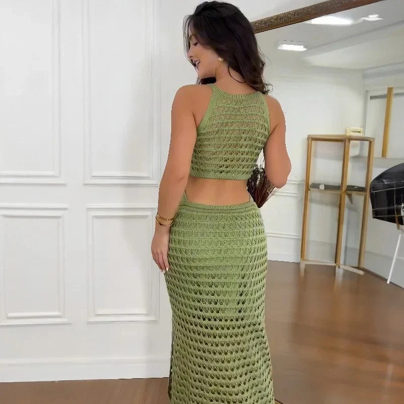 MW | elegantes Maxikleid mit Cut-Outs