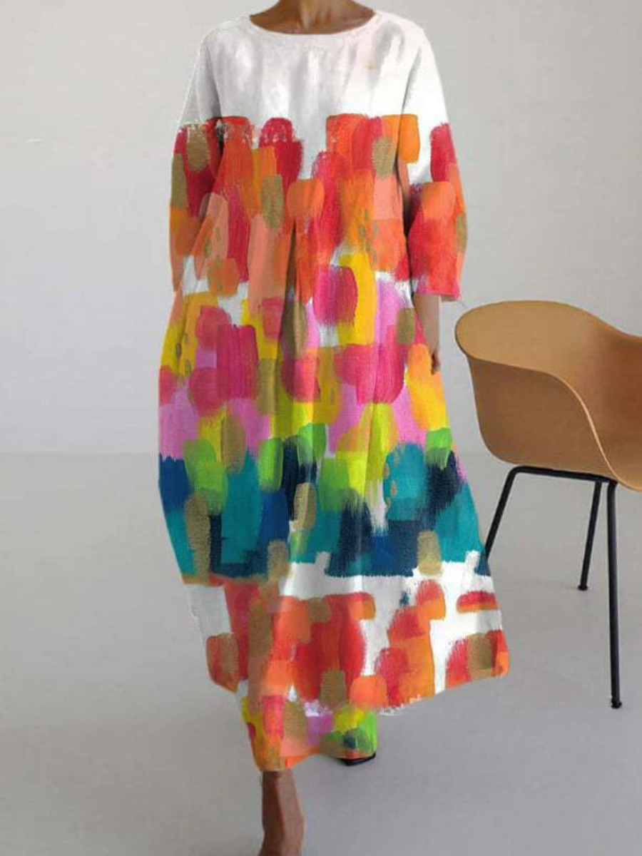 EM | Elegantes buntes Sommer-Maxikleid