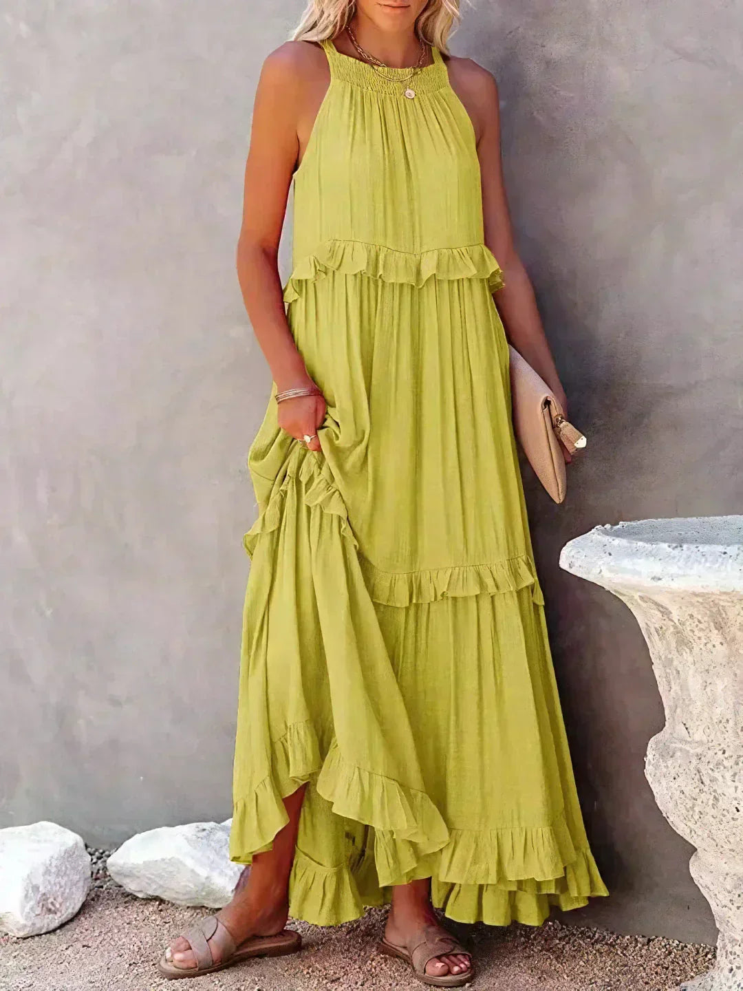 MW | Effortless Ruffle Maxikleid