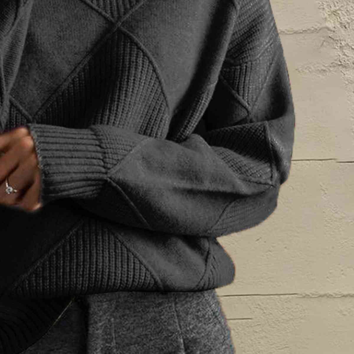 EM | Schicker Turtle-neck pullover aus geometrischem Strick