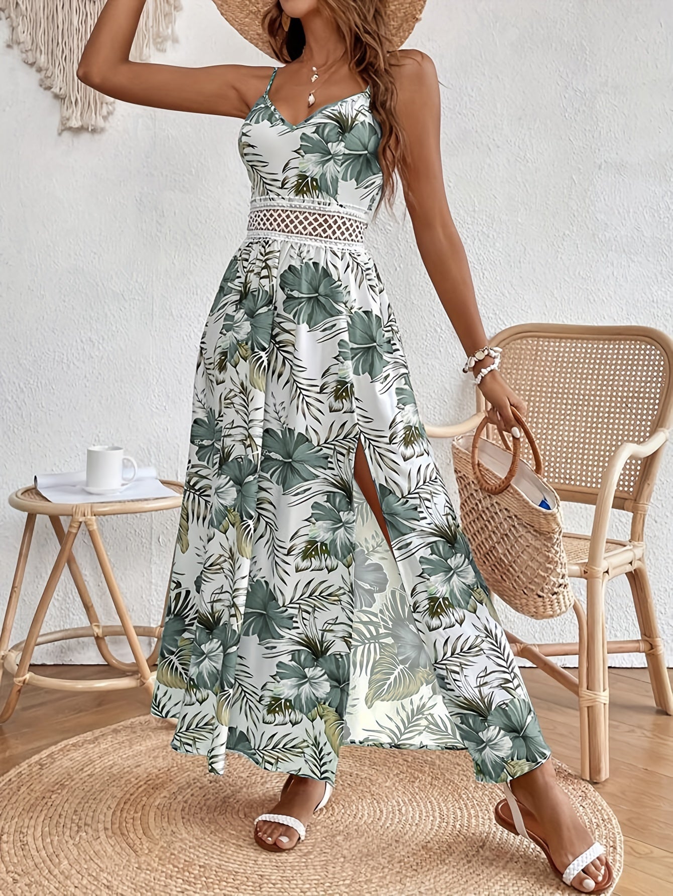 MW | Elegantes geblümtes Maxikleid