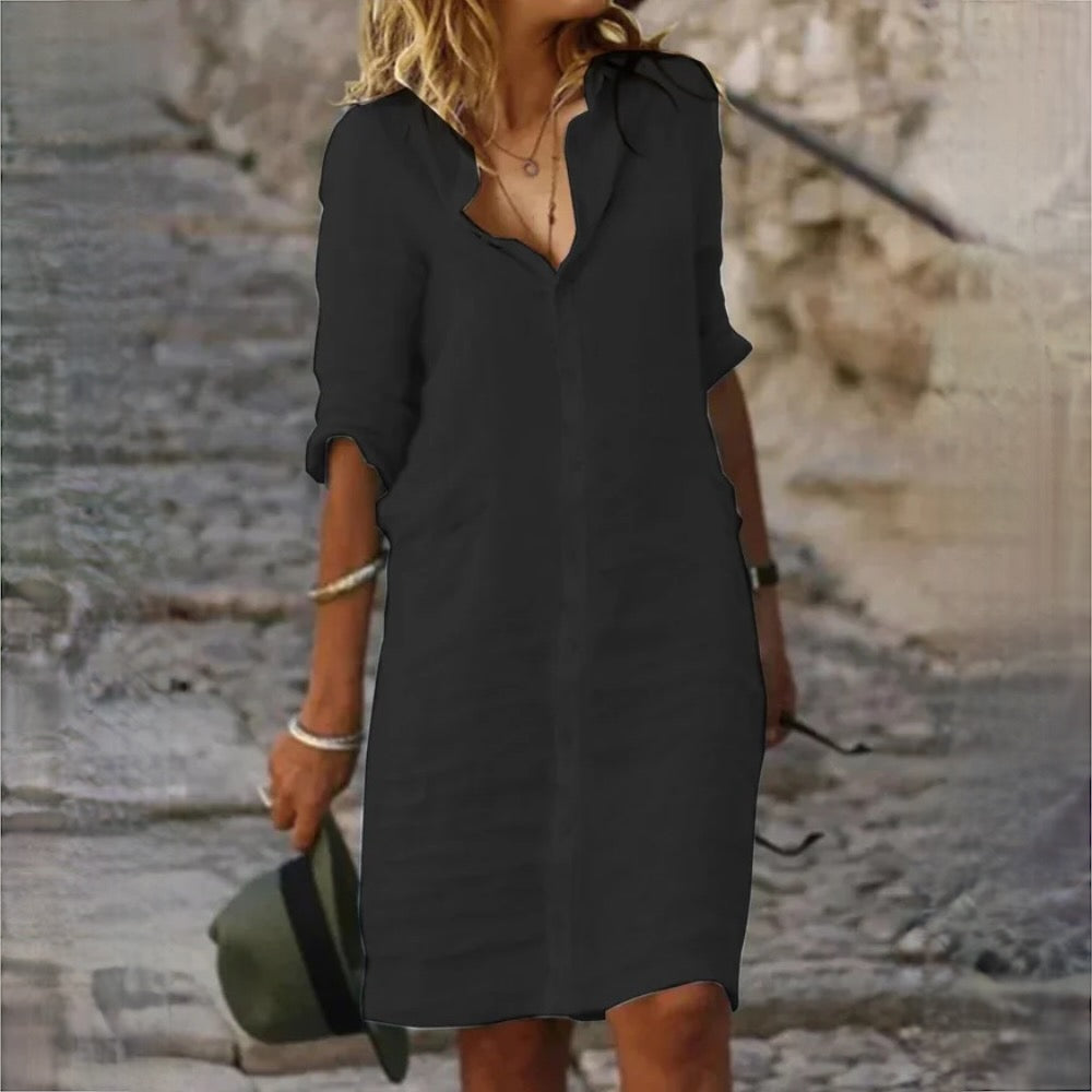EM | Lockeres Hemdkleid mit Reversknopf