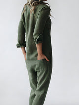 EM | Langärmeliger Jumpsuit mit Knopfleiste