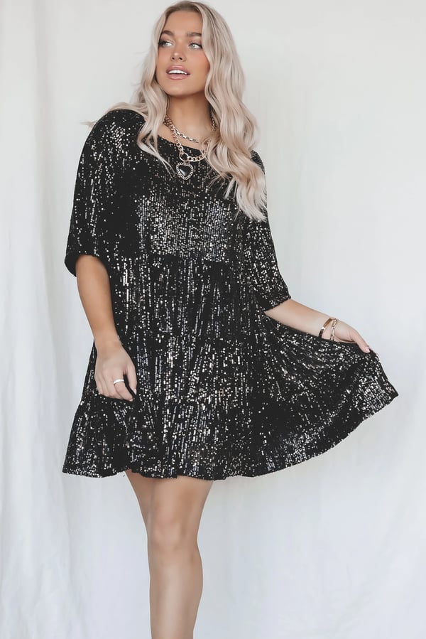 MW | Pailletten Glitzerndes Minikleid