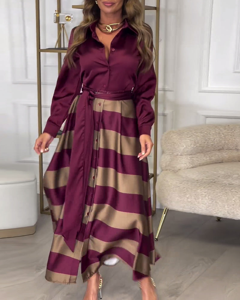MW | Elegantes gestreiftes Maxikleid