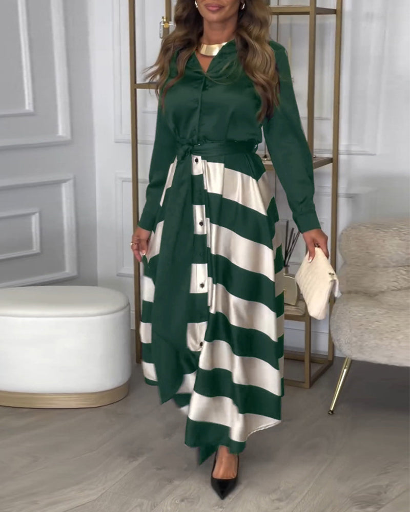 MW | Elegantes gestreiftes Maxikleid