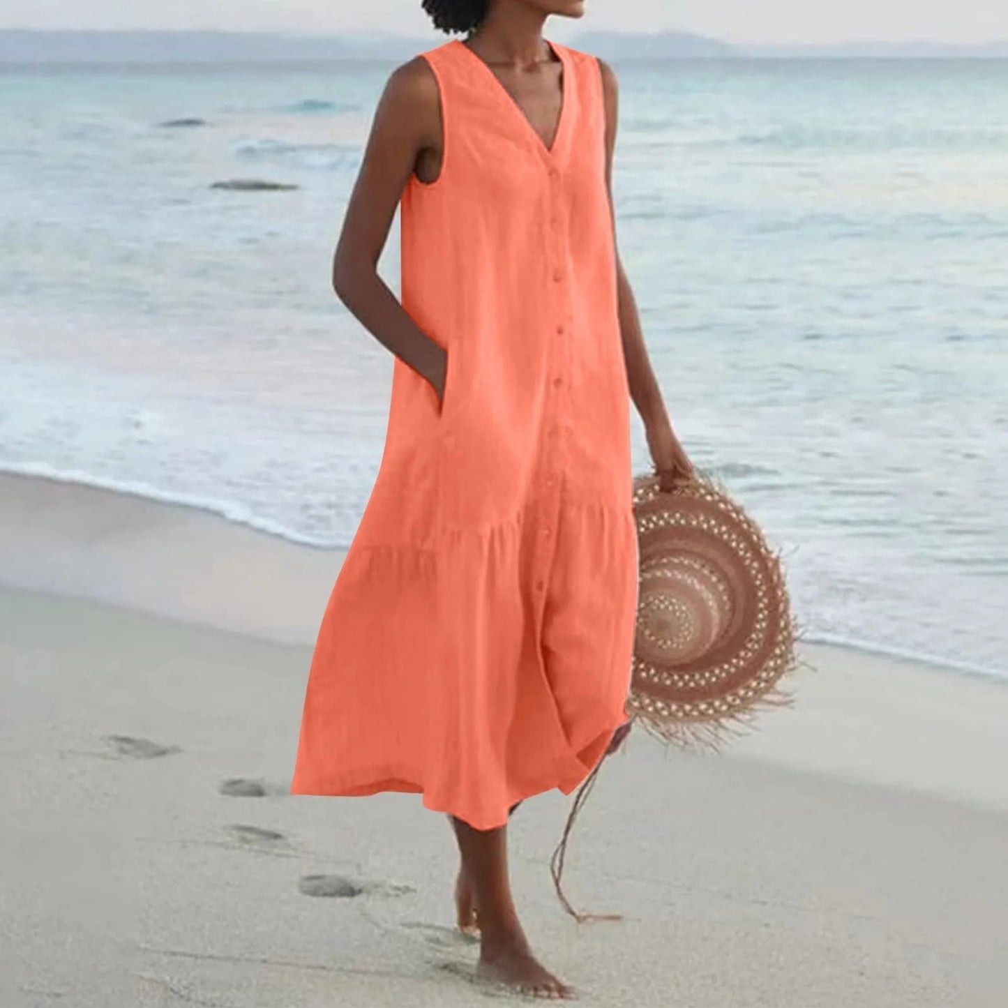 MW | elegantes Sommer-Midikleid für Frauen