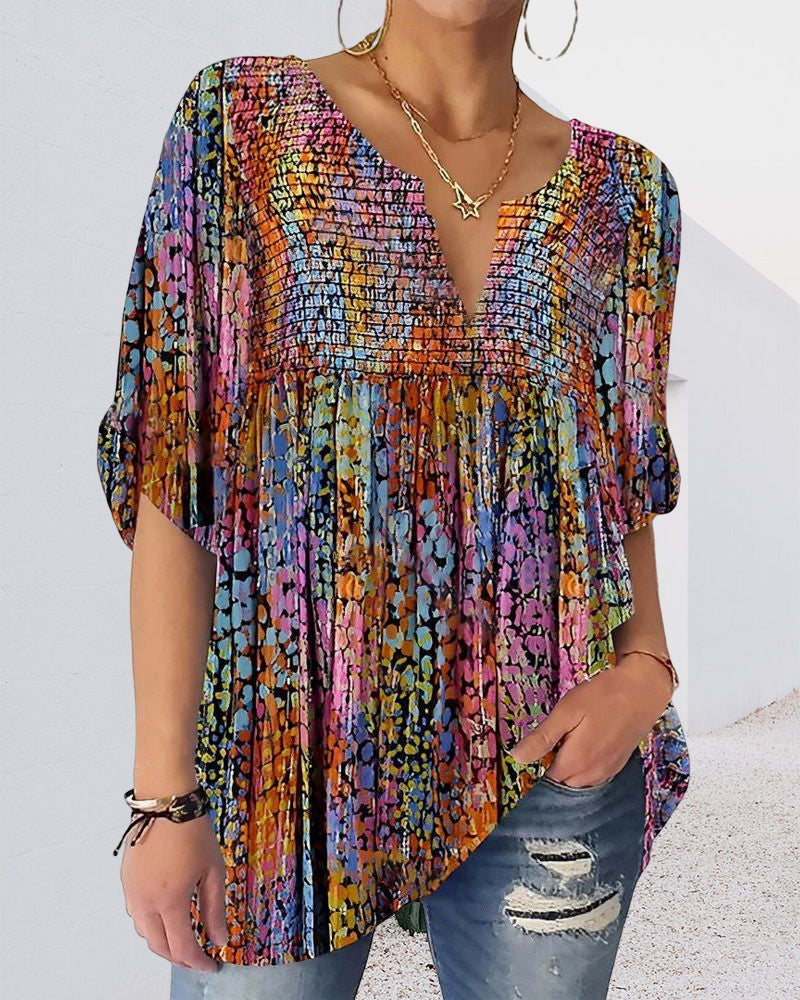 EM | Bluse mit V-Ausschnitt