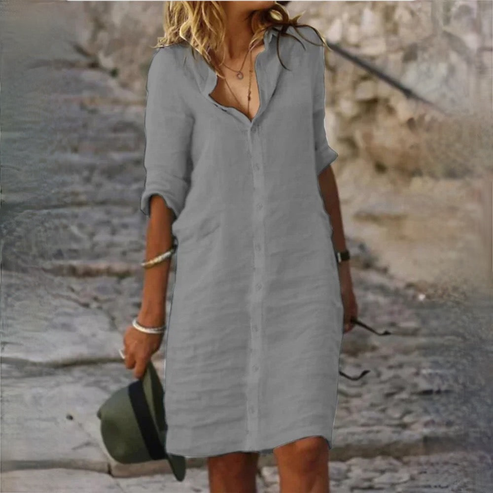 EM | Lockeres Hemdkleid mit Reversknopf