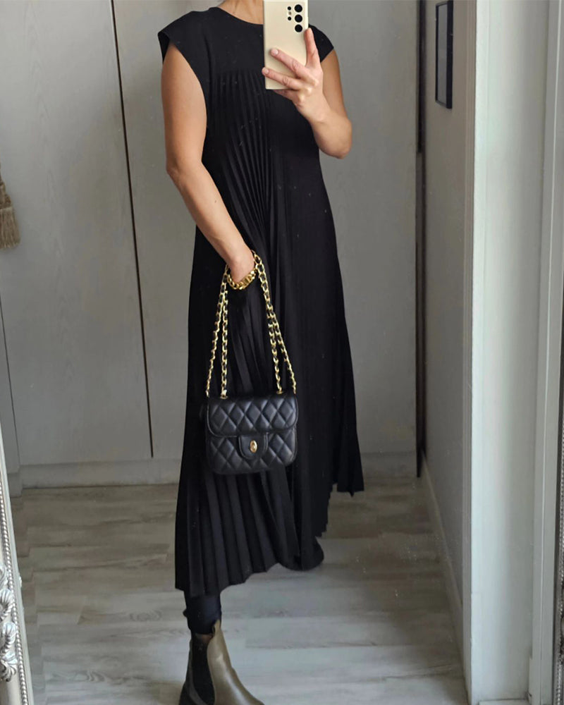 MW | Elegantes plissiertes Maxikleid