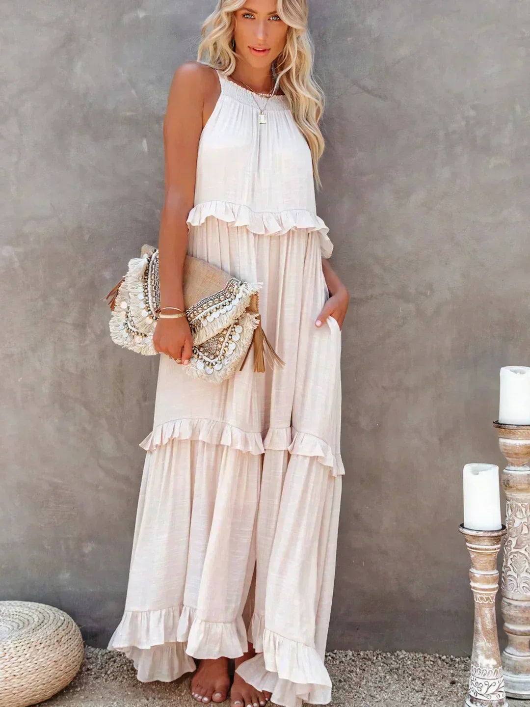 MW | Effortless Ruffle Maxikleid