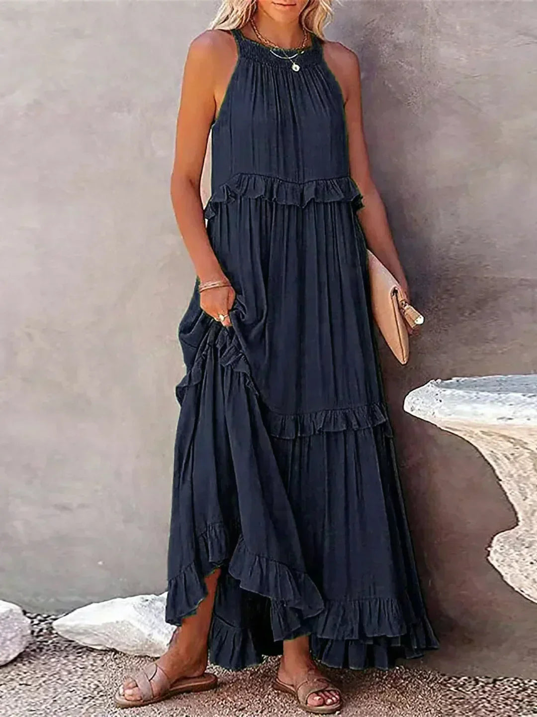 MW | Effortless Ruffle Maxikleid