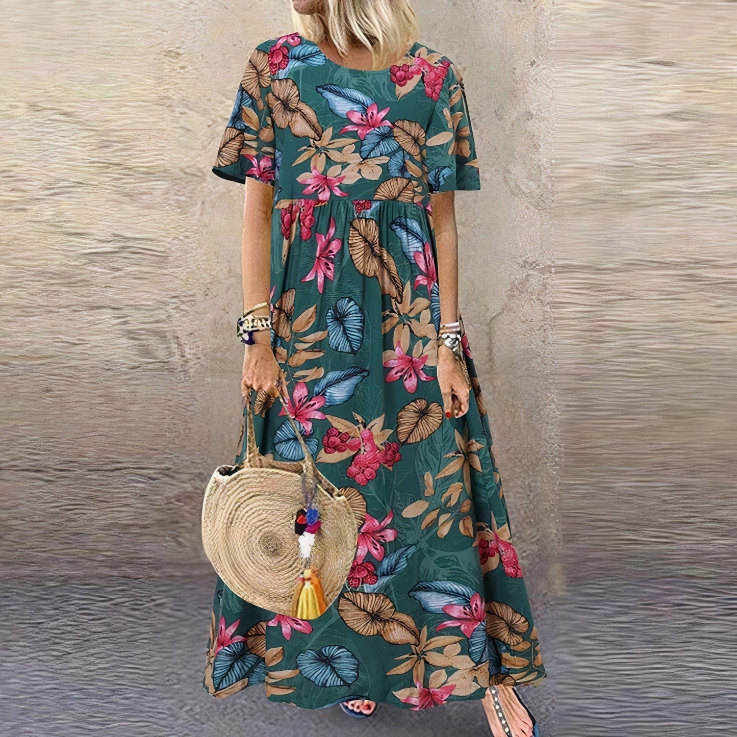 MW | Vibrant Floral Maxikleid