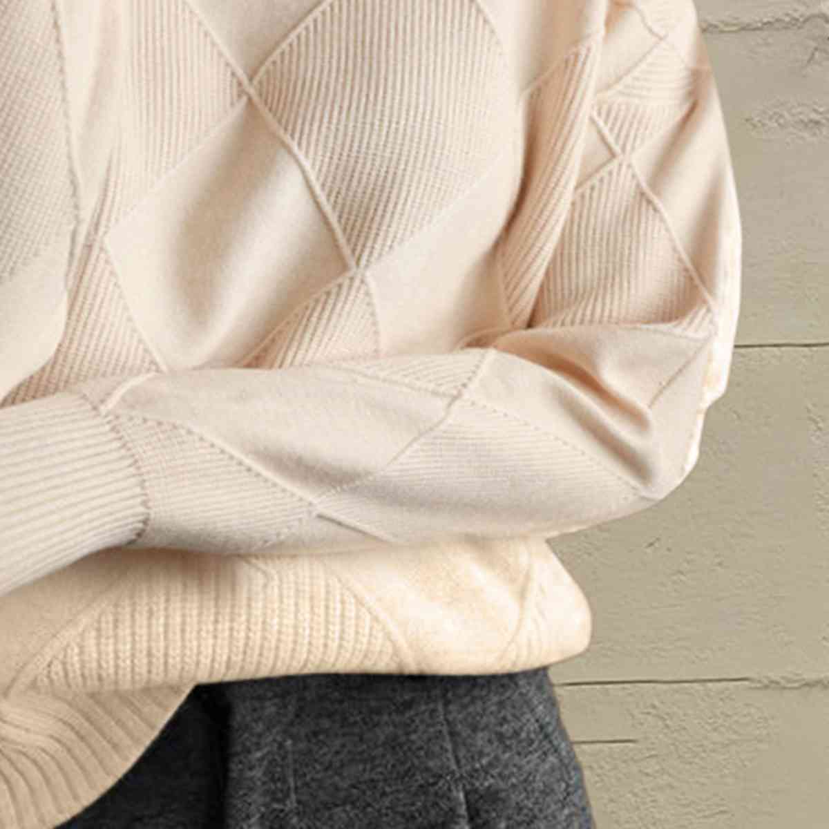 EM | Schicker Turtle-neck pullover aus geometrischem Strick
