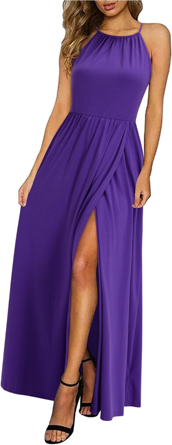MW | Halter Maxikleid mit Schlitz