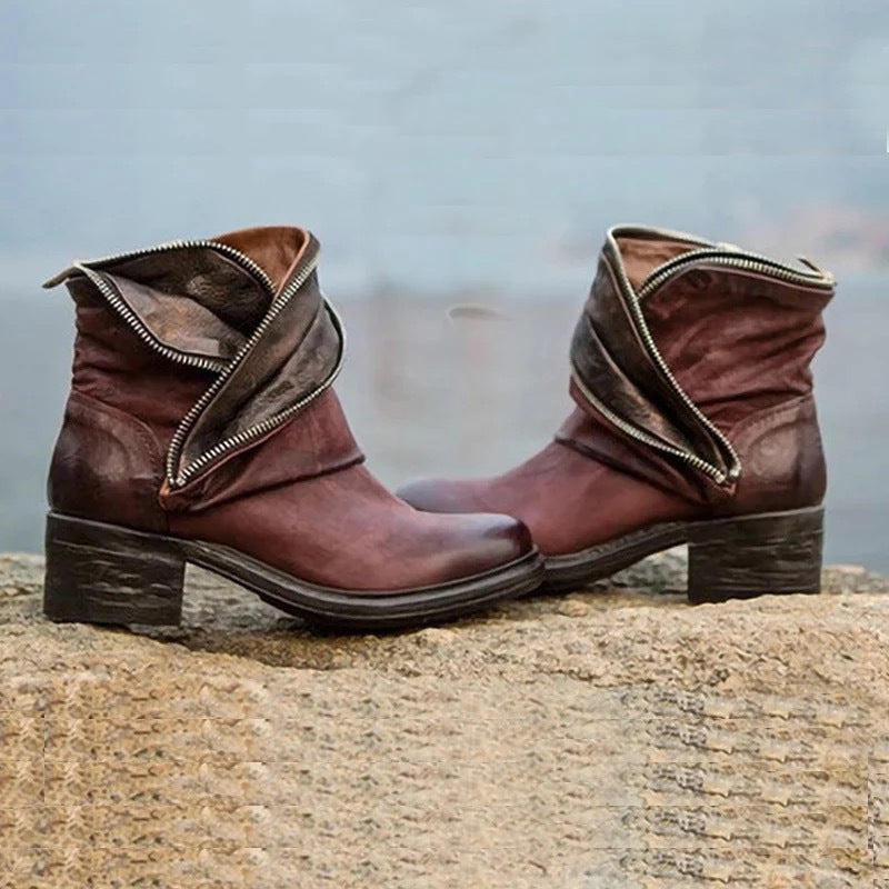 EM | Edle, umklappbare Stiefeletten mit Reißverschluss