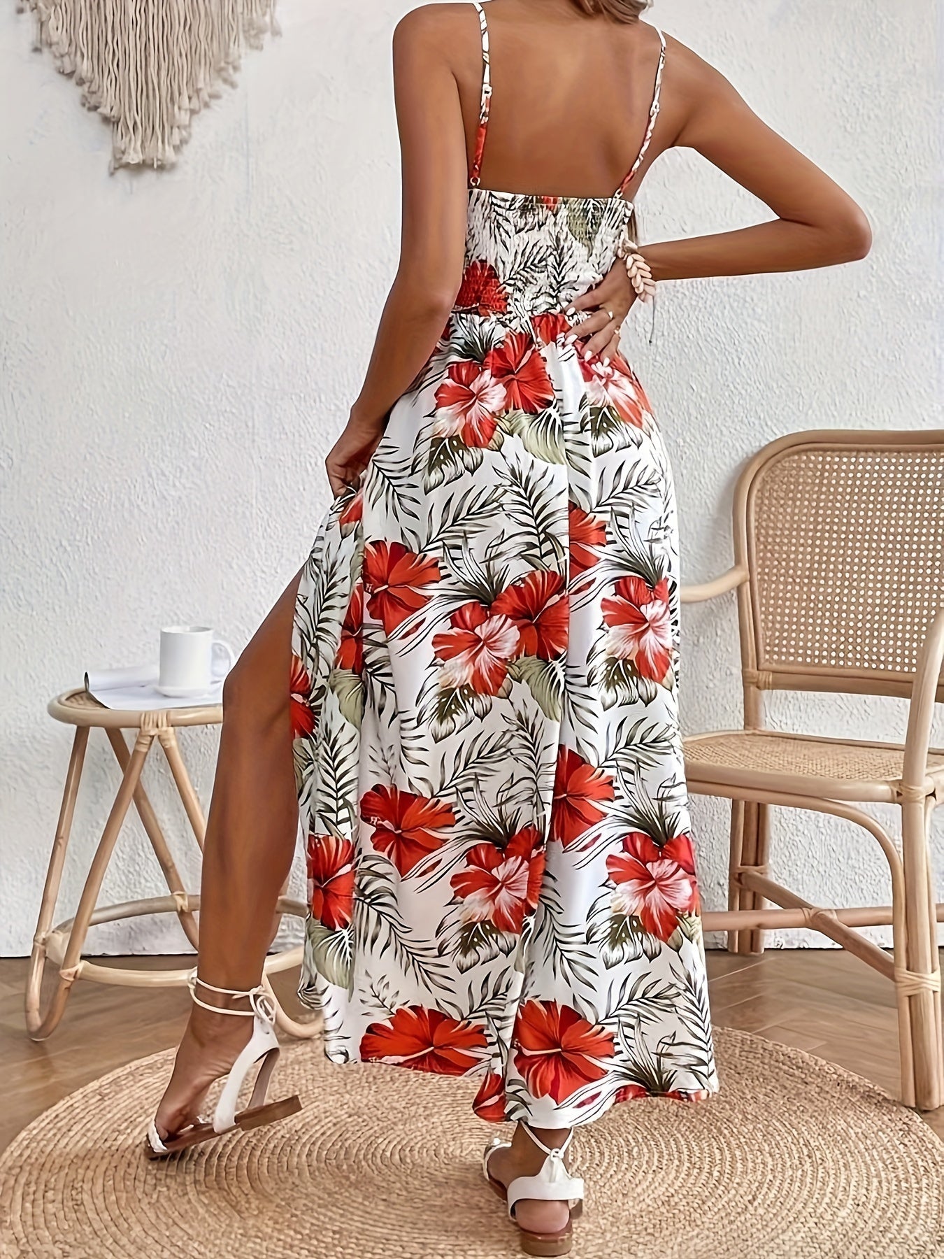 MW | Elegantes geblümtes Maxikleid