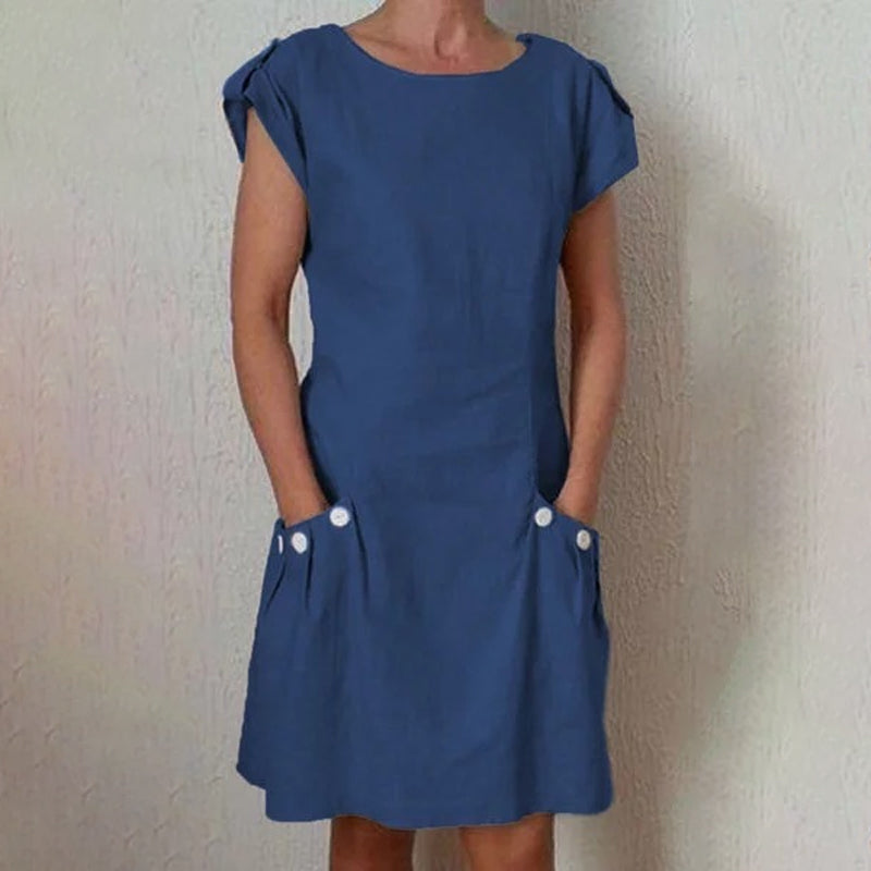 MW | Einfarbiges Lässiges Modisches Kleid