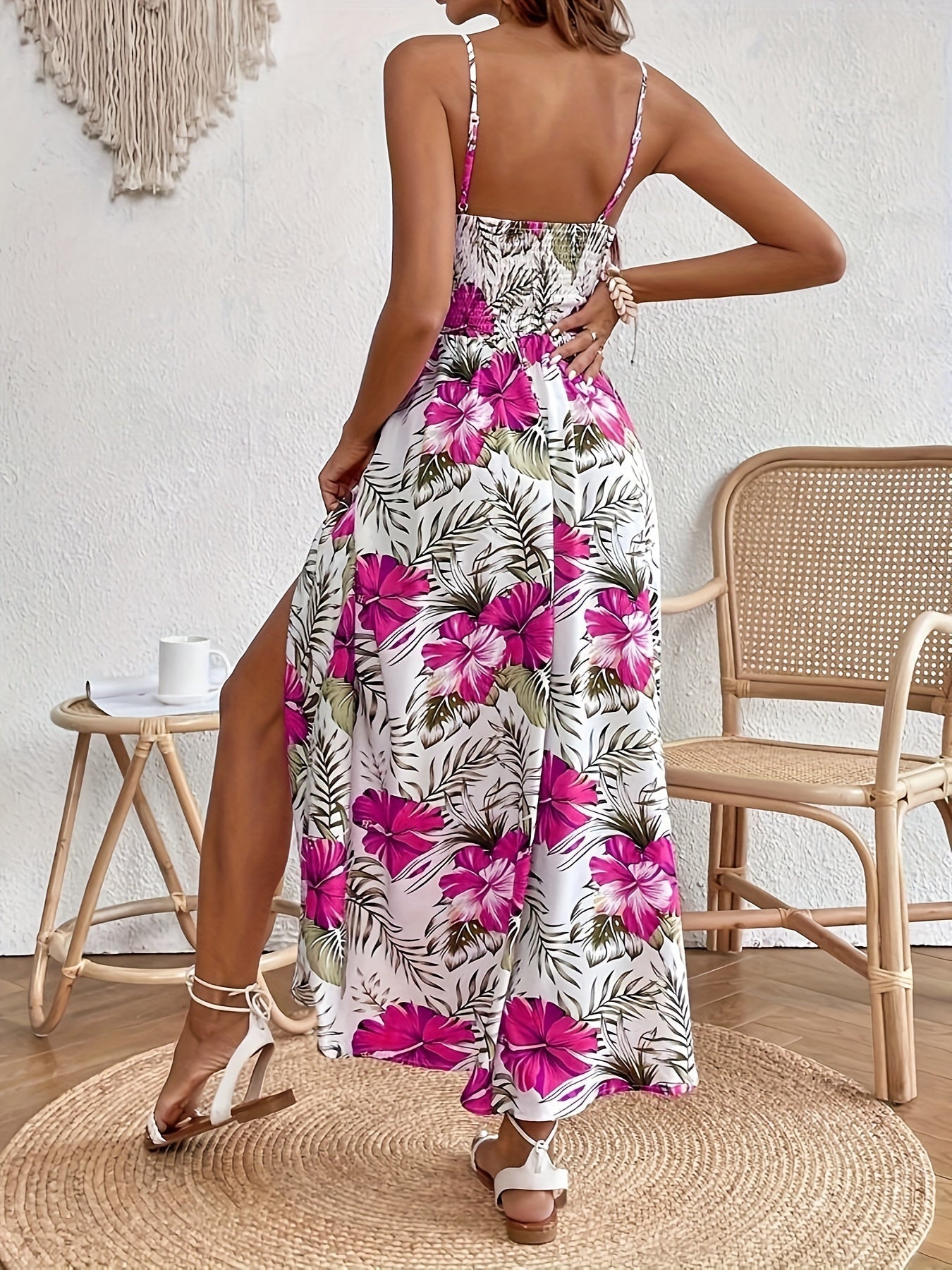 MW | Elegantes geblümtes Maxikleid