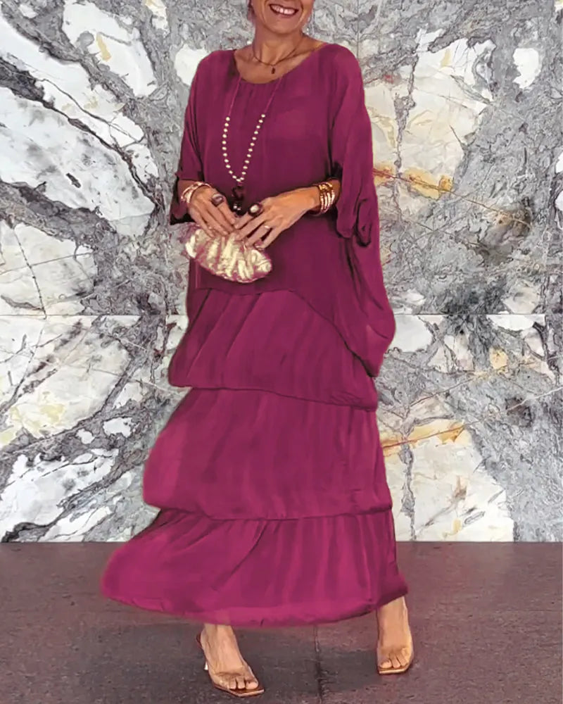 EM | Locker geschichtetes Maxikleid