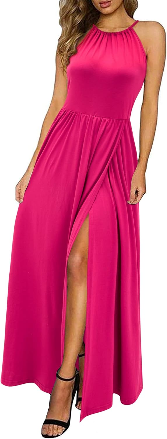 MW | Halter Maxikleid mit Schlitz