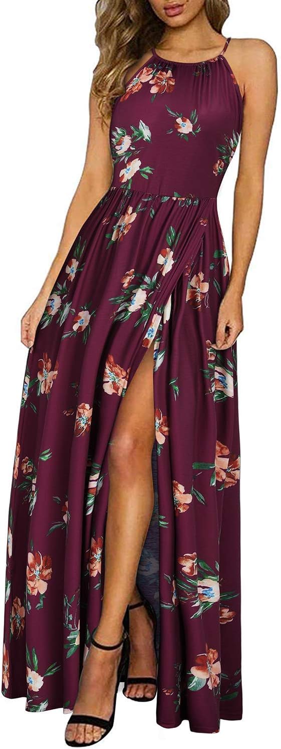 MW | Halter Maxikleid mit Schlitz